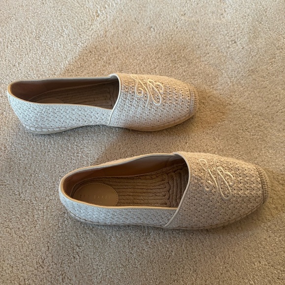 New Ted Baker London Beige Crochet Espadrilles - Picture 2 of 4